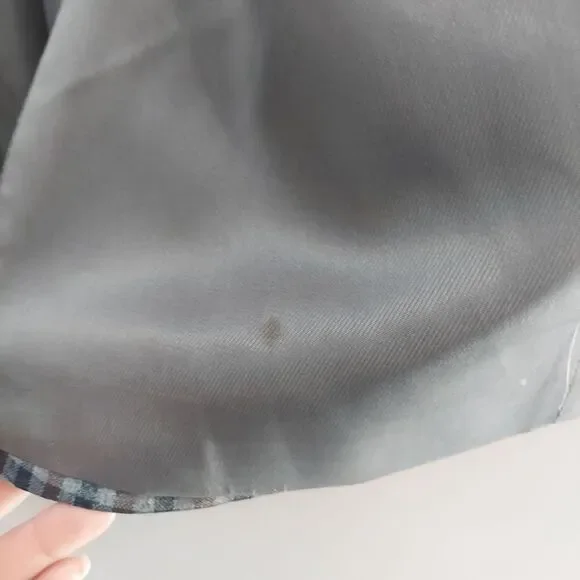 Burberry Gray, Brown, Black Plaid Blazer Jacket Cashmere Blend Sz 40 REG - Picture 10 of 16